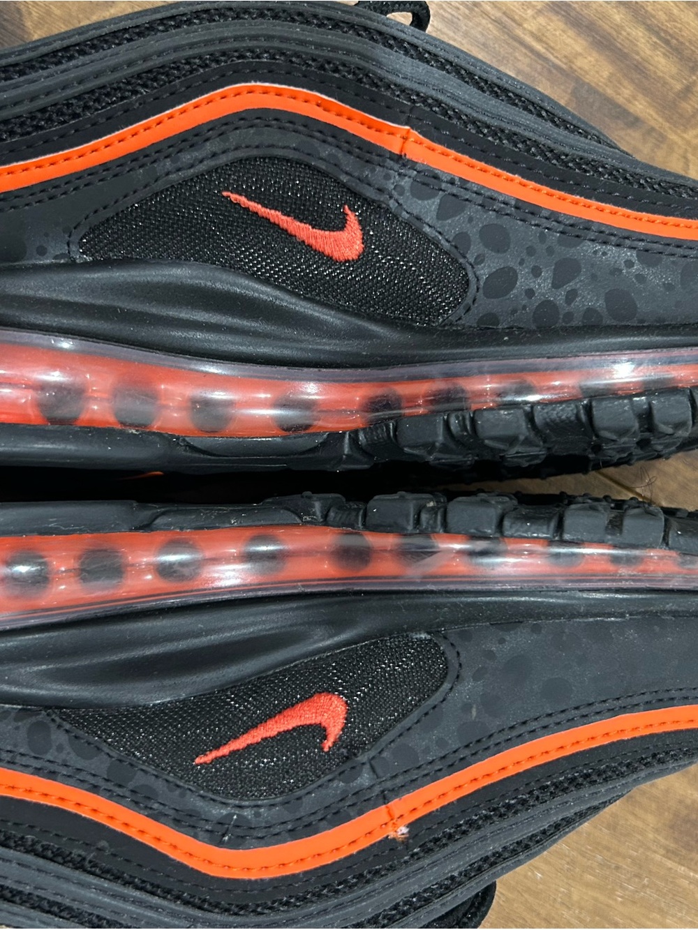 Nike Men’s Black and Orange Air Max-Style Sneakers